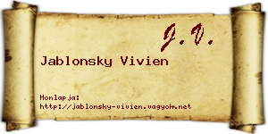 Jablonsky Vivien névjegykártya